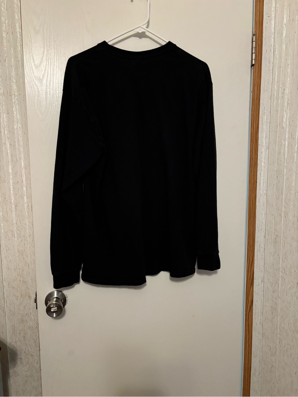 Gildan Black Long Sleeve Tee with White Script Graphic - Picture 2 of 2